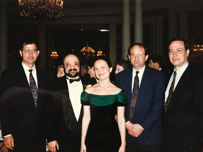 Doctors David And Camelia Davtyan With Leading U.s. Cancer Surgeons, (From Left To Right) Doctors Douglas Evans Md, Merrick Ross Md, And Rafael Pollock Md