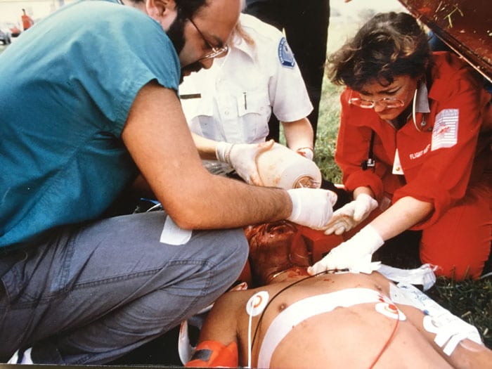 Dr. David Davtyan performing Emergency Tracheostomy on MVA victim on streets of Houston