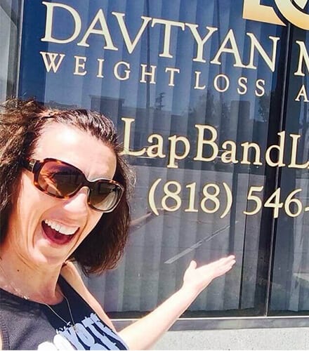 Happy Wendy in front of Dr. Davtyan's office.